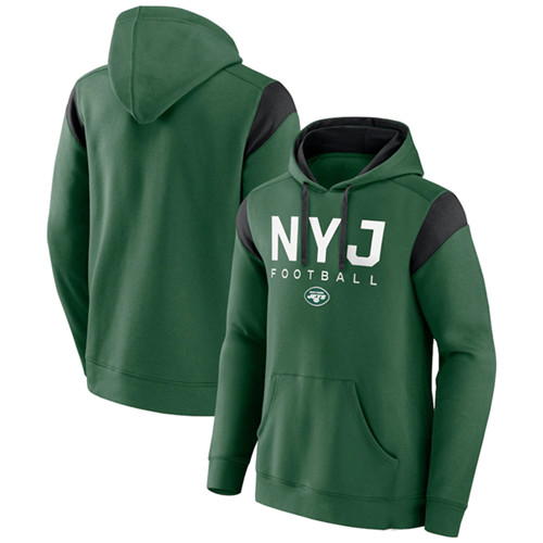 Men's New York Jets Green Call The Shot Pullover Hoodie